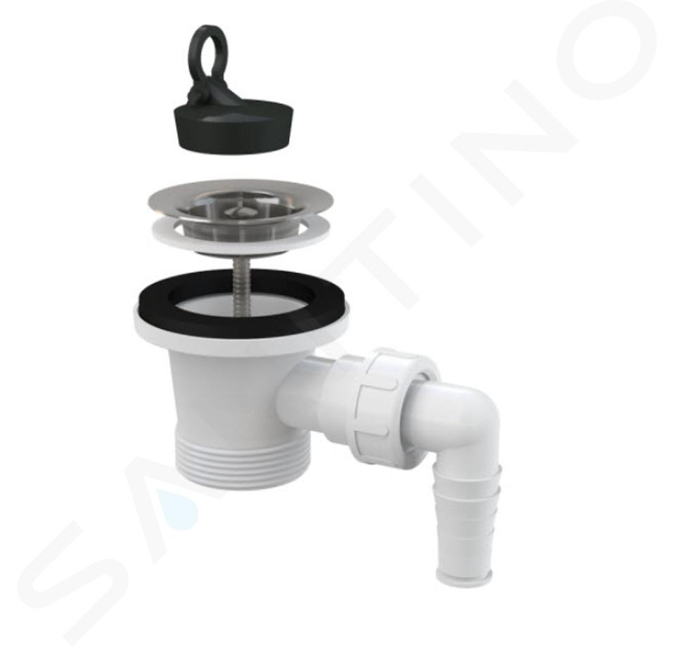 Alcadrain Accesorios - Salida de lavabo 6/4" con conexión, rejilla de acero inoxidable A31P