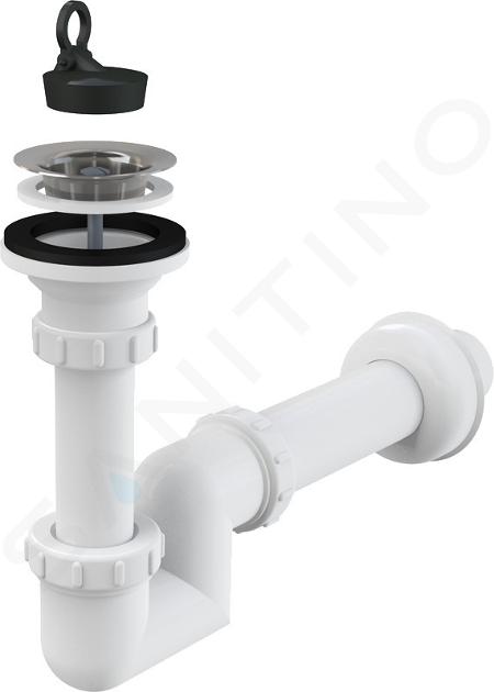 Alcadrain Sifones - Sifón de lavabo "S" diámetro 40 mm, rejilla de acero inoxidable DN63 A412-DN40