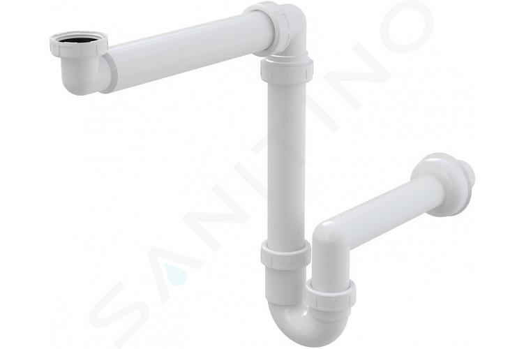 Alcadrain Siphons - Siphon de lavabo, diamètre 40 mm avec écrou de trop-plein, peu encombrant A434