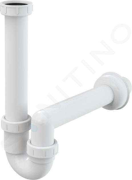 Alcadrain Siphons - Siphon tubulaire diamètre 40 mm avec écrou de trop-plein A80-DN40