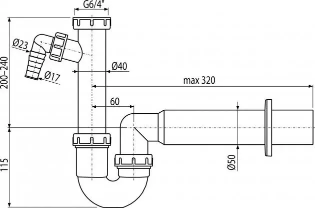 Cierre De Olor Viega Tubo Sifón 2 X 50 Mm – Sifón Para Tanque De Descarga – Altura Regulable 150-320mm – Fabricado En Alemania