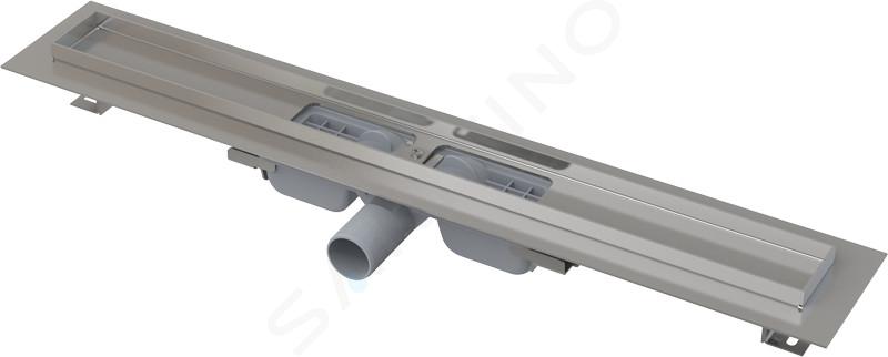 Alcadrain Douchegoten - Caniveau de douche Low 750 mm, avec rebord pour grille perforée, inox APZ101-750