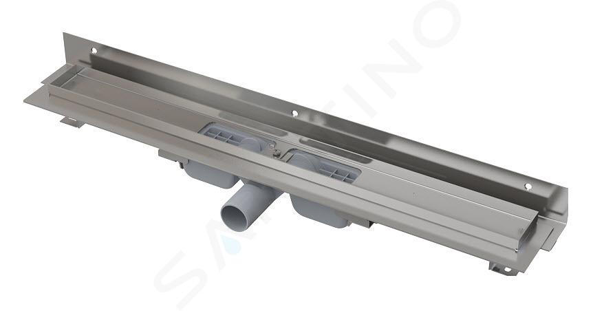 Alcadrain Canaline - Canalina doccia Flexible Low 750 mm, con collare regolabile a parete, acciaio inox APZ104-750