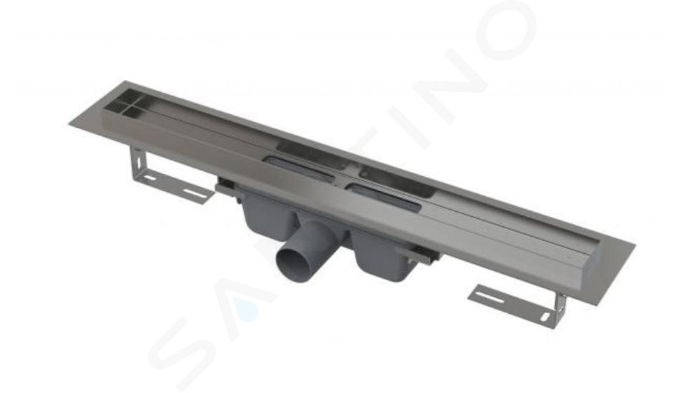 Alcadrain Douchegoten - Caniveau de douche Professional Low 750 mm, avec rebord pour grille perforée, inox APZ106-750