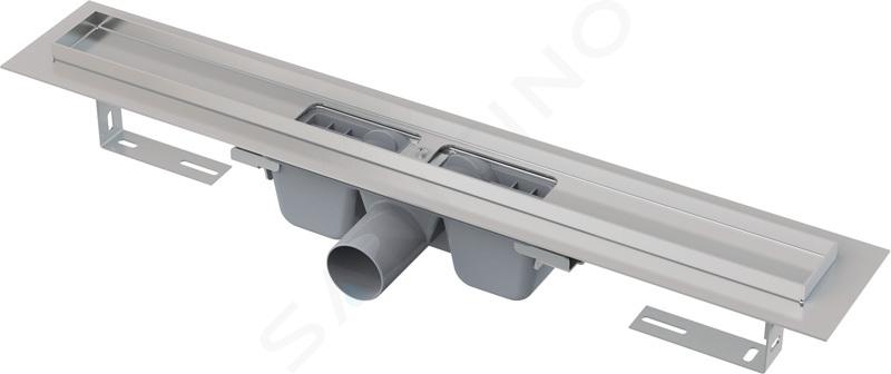 Alcadrain Odtokové žlaby - Sprchový žlab 75 cm, s okrajem pro perforovaný rošt, nerez APZ1-750