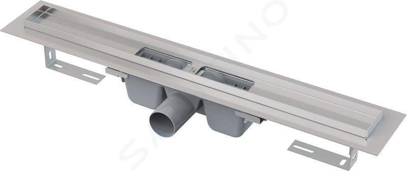 Alcadrain Canaline - Canalina doccia 850 mm, con bordo per griglia forata, acciaio inox APZ1-850