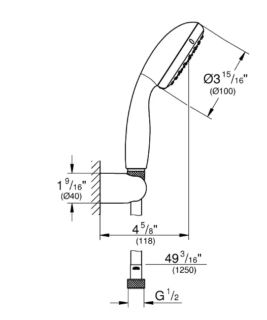 Doccia Grohe Tempesta 100 II - Nero, 9.5l/min, Miscelatore Monocomando Con Tecnologia Smartbox - Foto 2