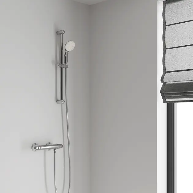 Grohe Tempesta Doccia Testa Rotonda 25 Cm Con Getto Pioggia, Cromo – Regolabile, Anticalcare, EcoJoy, 1 Getto