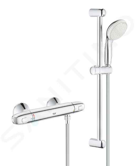 Botsing bevind zich compileren Grohe Grohtherm 1000 - Thermostatische douchekraan met douchegarnituur 60  cm, chroom 34151004 | Sanitino.be/nl