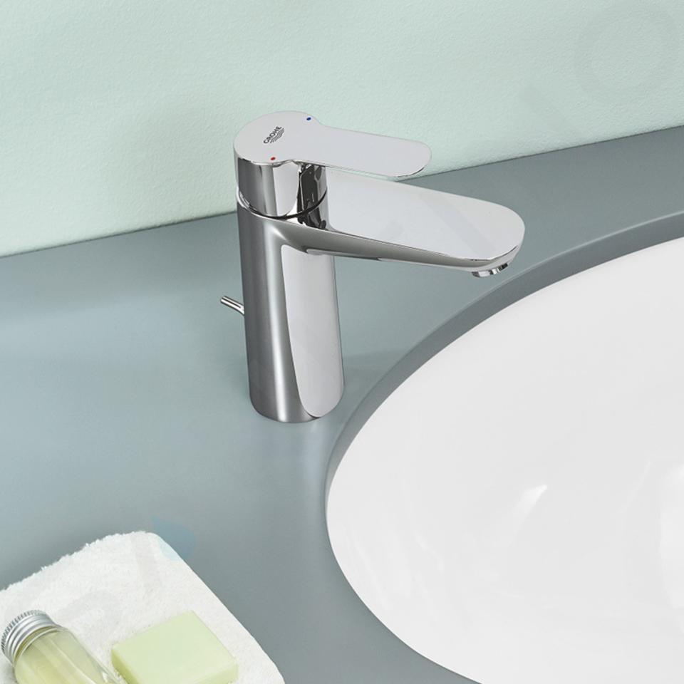 Grohe BauEdge - Miscelatore monocomando M per lavabo, con piletta di  scarico, cromato 23758000