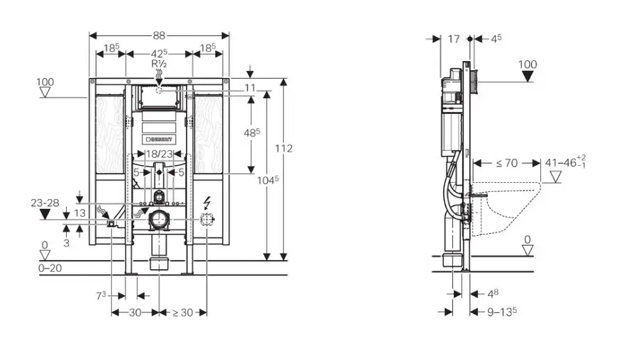 Placca di comando compatibile con Geberit SIGMA01 – Doppio scarico bianco – Rif. 115.770.11.5