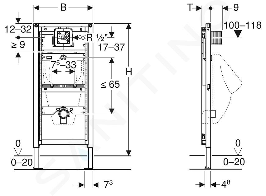 Bâti-support Duofix GEBERIT urinoir 111616001