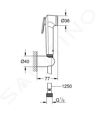 Grohe Tempesta-F - Doccetta a mano per bidet con supporto e tubo flessibile  1,25 m, cromata 26354000