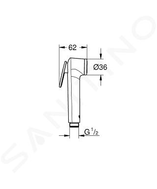 Grohe Tempesta-F - Robinet d'arrêt avec douchette bidet, chrome 26358000