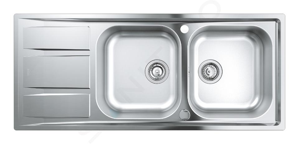 Grohe Dřezy - Dřez K400, 1160x500 mm, s automatickým odtokem, kartáčovaná nerez ocel 31587SD0