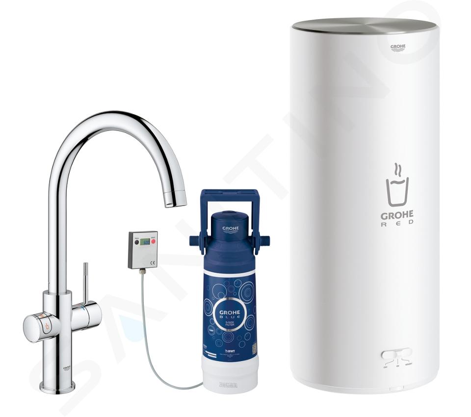 Grohe Red - Miscelatore per lavello Duo con boiler e sistema di filtraggio, serbatoio L, cromato 30079001