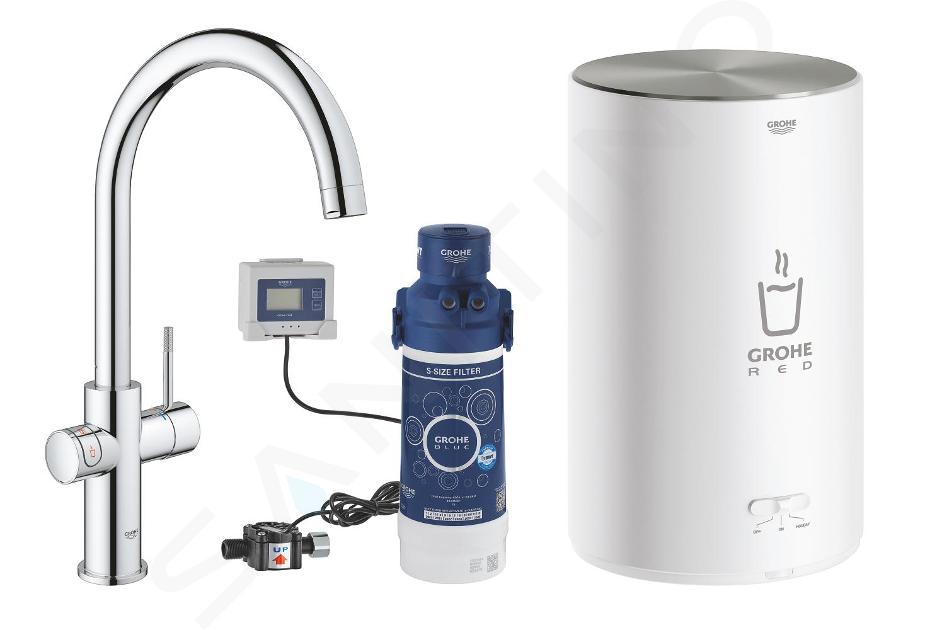 Grohe Red - Spültischarmatur Duo mit Boiler und Wasserfilter, Boiler Größe M, verchromt 30083001