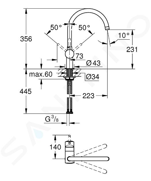 miscelatore cucina Grohe Minta bianco - 32917LS0, Minta, Grohe, Rubinetteria cucina