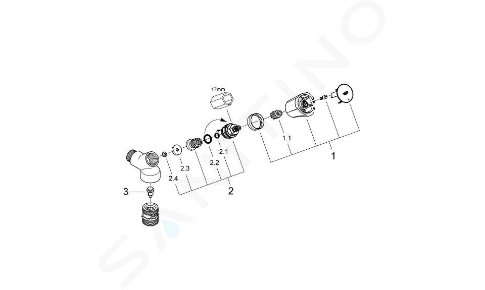 Grohe Costa L - Rubinetto di carico per lavatrice, cromato 30008001