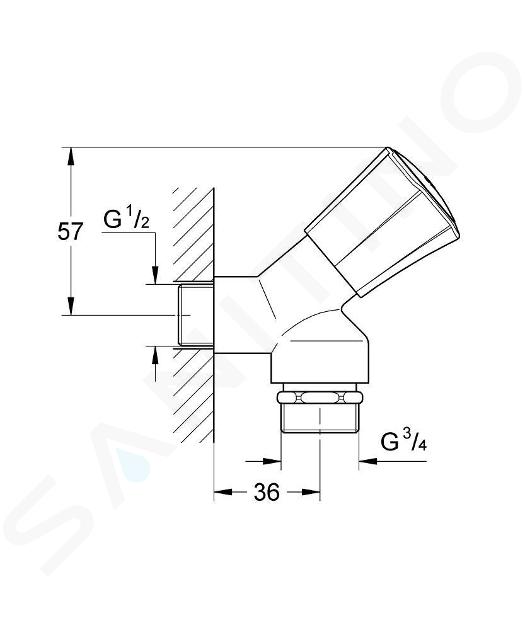 Grohe Costa L - Rubinetto di carico per lavatrice, cromato 30008001