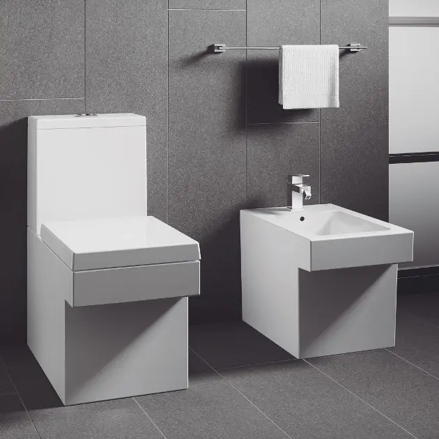 Grohe Cube Ceramic - Stand-Bidet mit Überlauf, PureGuard, Alpinweiß ...