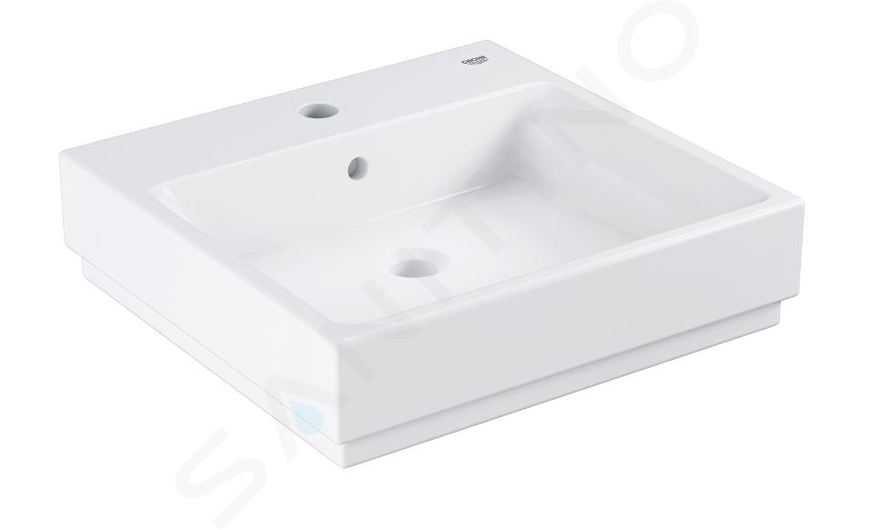 Grohe Cube Ceramic - Umyvadlo s přepadem, 500x490 mm, PureGuard, alpská bílá 3947400H