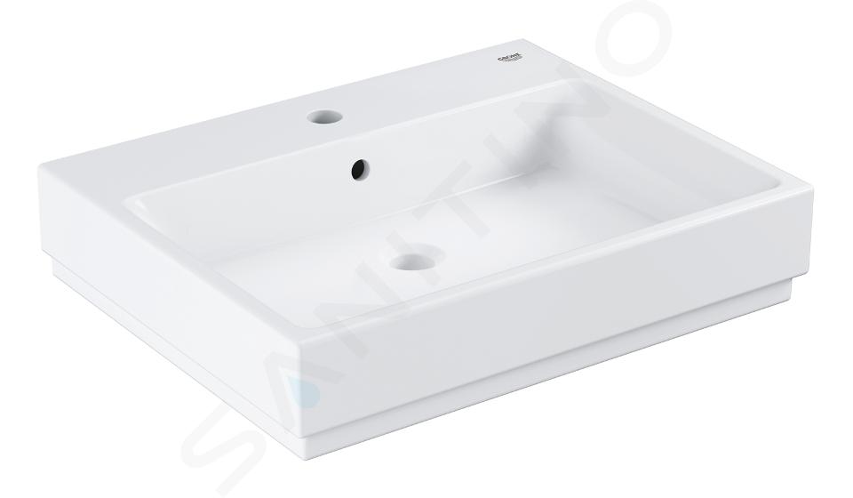 Grohe Cube Ceramic - Waschtisch mit Überlauf, 600x490 mm, PureGuard, Alpinweiß 3947300H