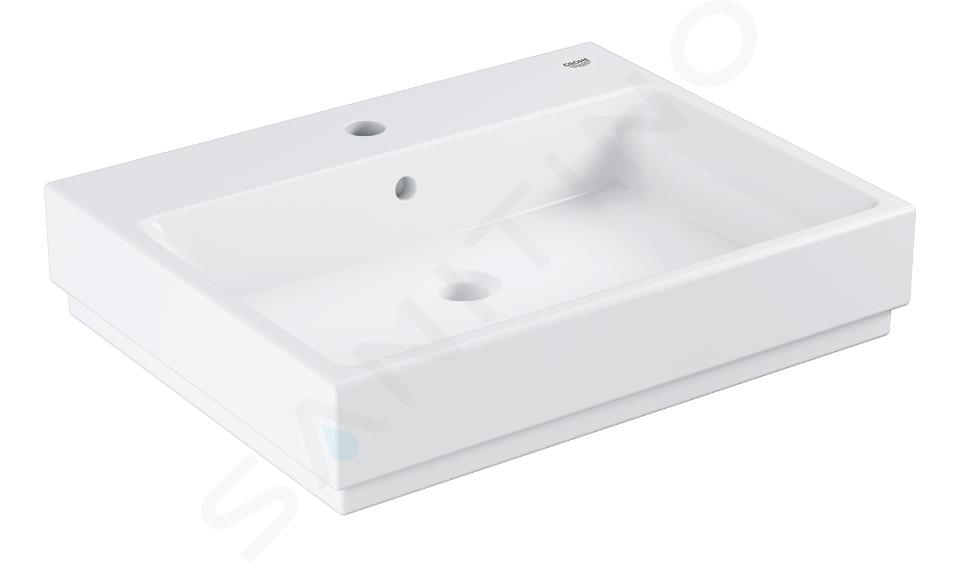 Grohe Cube Ceramic - Waschtisch mit Überlauf, 600x490 mm, PureGuard, Alpinweiß 3947700H