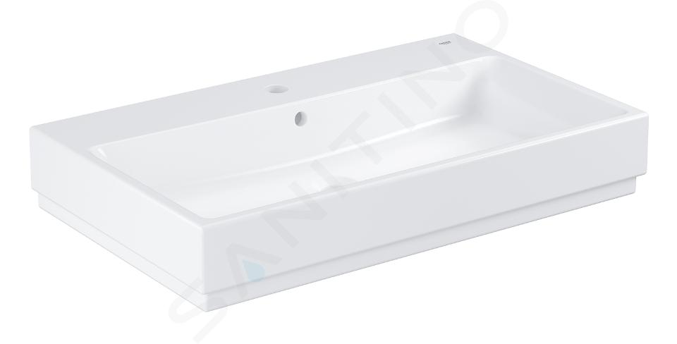 Grohe Cube Ceramic - Lavoar 80x49 cm cu preaplin,orificiu pentru baterie, PureGuard, alb alpin 3946900H