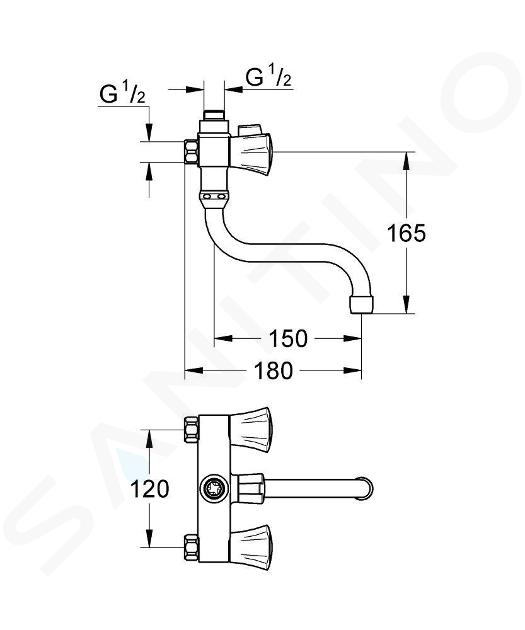 Grohe Costa L - Rubinetto multifunzione per vasca da bagno, cromato  26781001