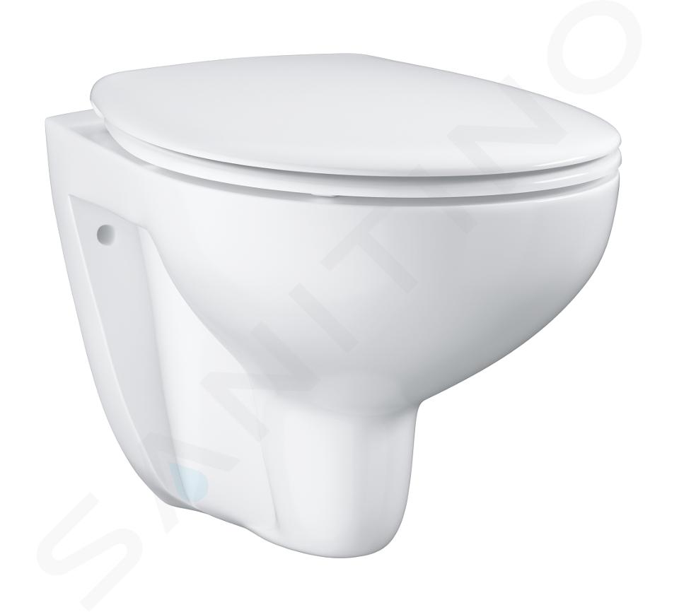 Grohe Bau Ceramic - Inodoro suspendido con asiento Softclose, rimless, blanco alpino 39351000