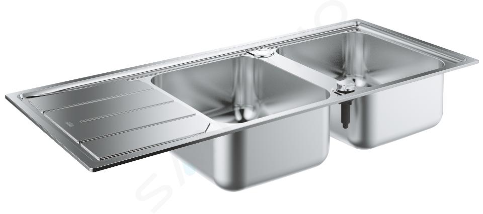 Grohe Dřezy - Nerezový dřez K500 s automatickým odtokem, 1160x500 mm 31588SD0