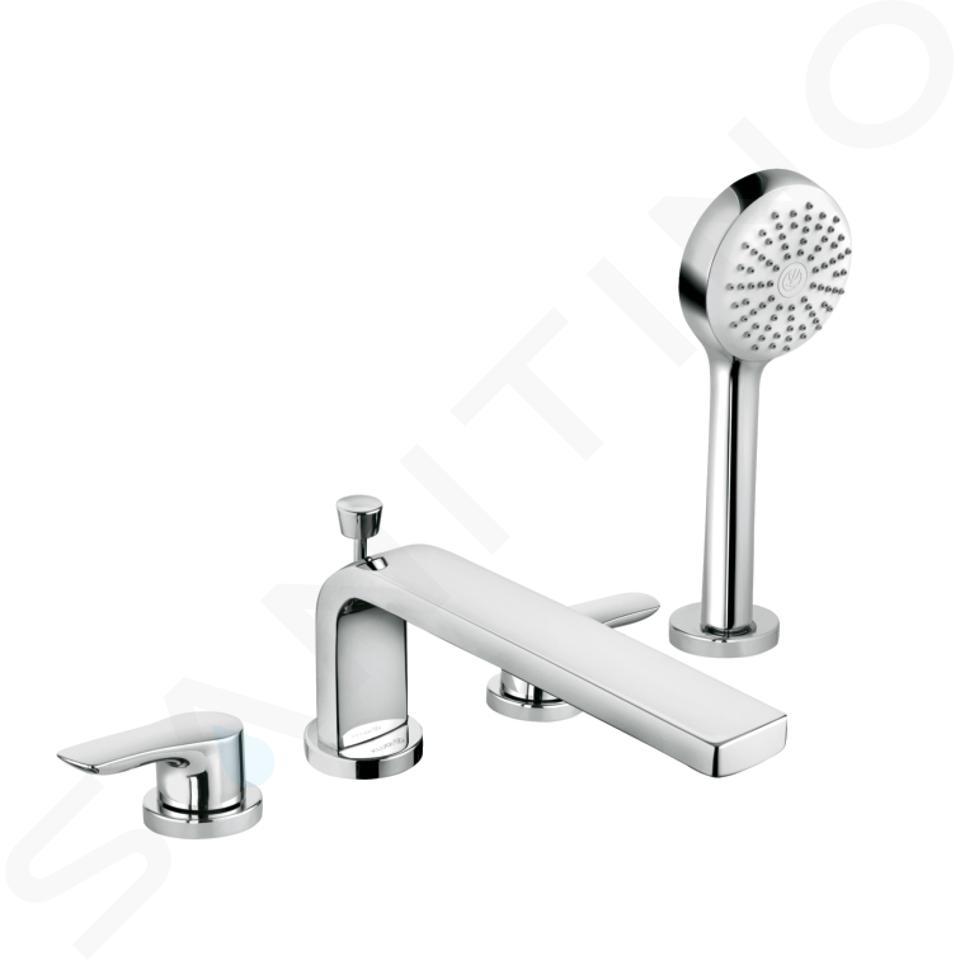 Kludi Pure&Solid - Miscelatore a 4 fori per vasca da bagno, cromato 344230575