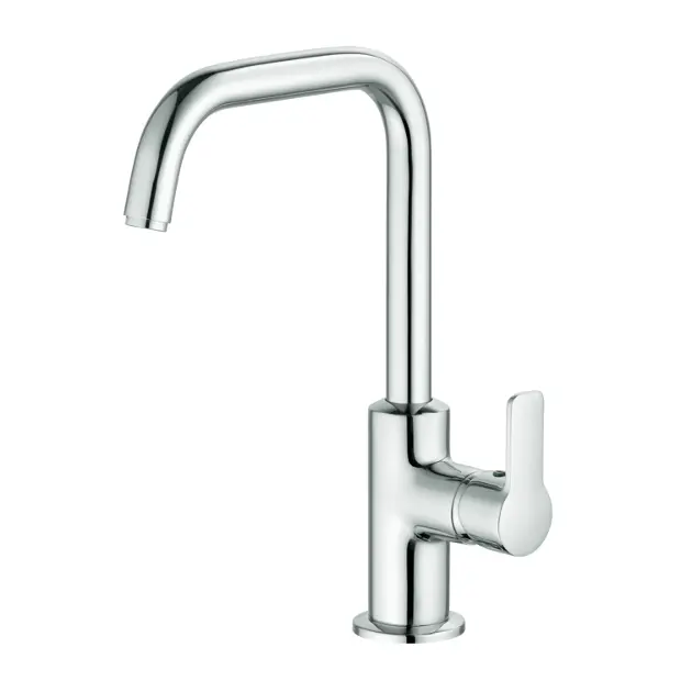 Kludi Pure&Easy - Miscelatore da lavabo, con sistema di scarico e braccio di erogazione girevole, cromato 370230565