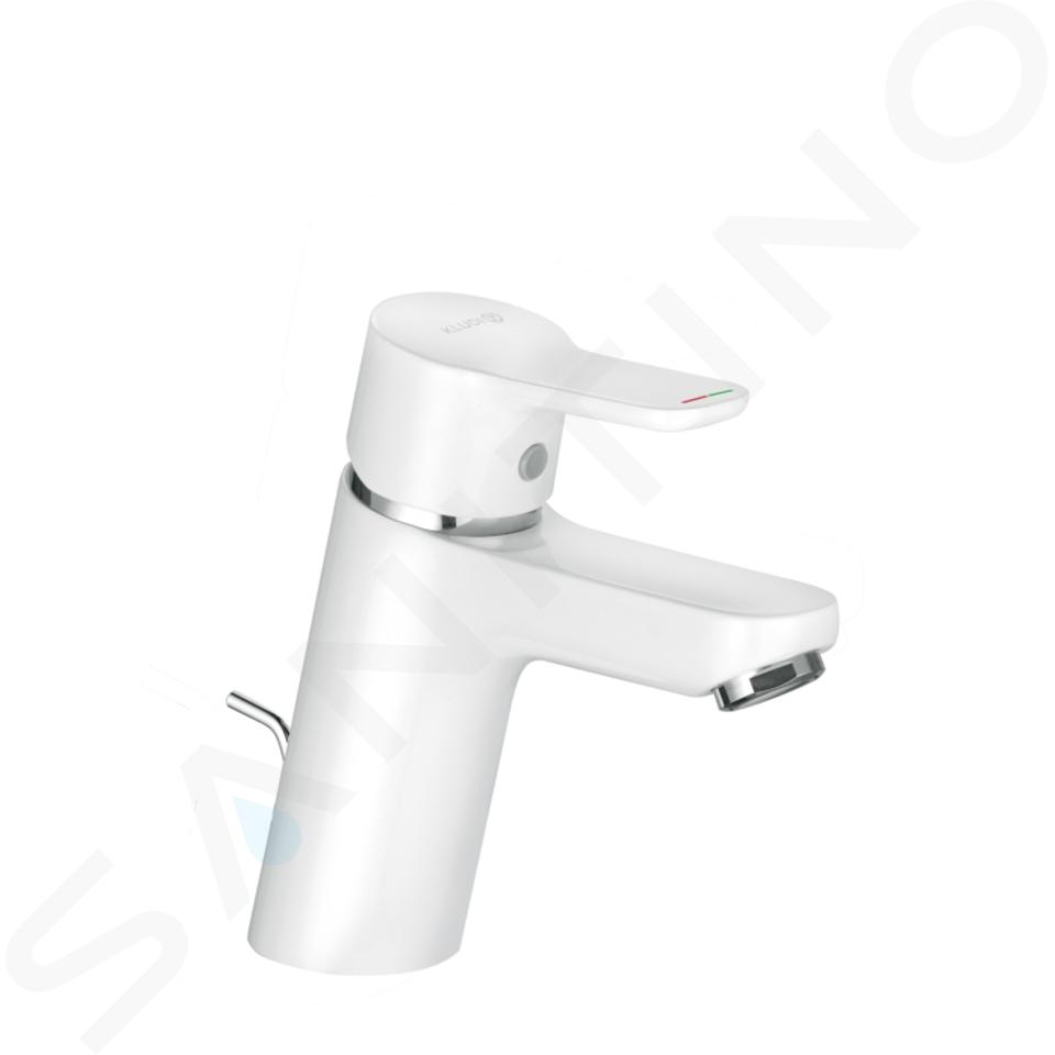 Kludi Pure&Easy - Grifo de lavabo con desagüe, cromo/blanco 373829165