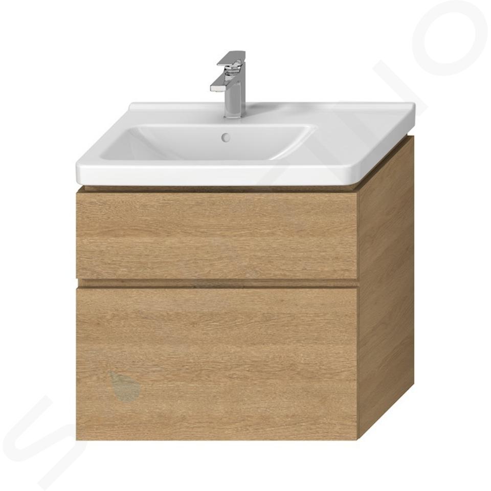 Jika Cubito Pure - Mobile lavabo 74x68 cm, foro a sinistra, rovere H40J4254045191