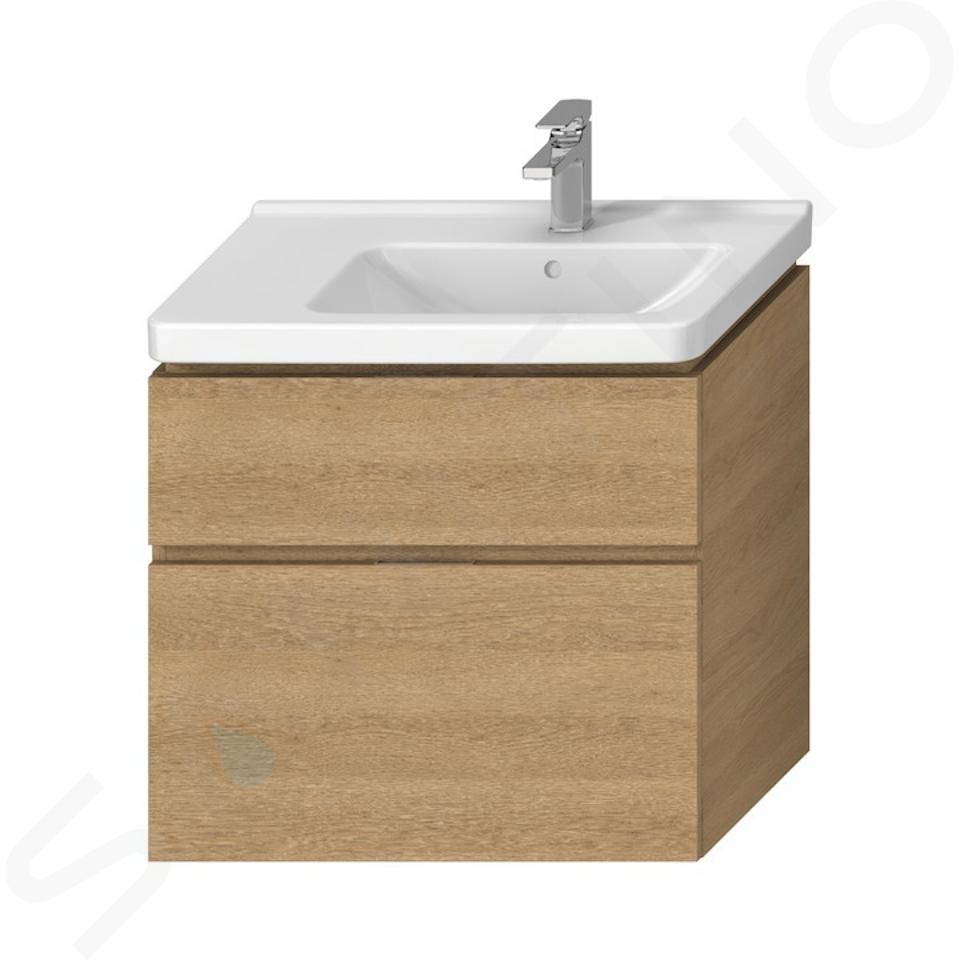 Jika Cubito Pure - Mobile lavabo 74x68 cm, apertura a destra, rovere H40J4254035191