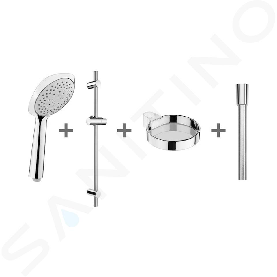 Jika Cubito Pure - Set de douche Cubito-N 130 mm, 4 jets, chrome H3651X00044731