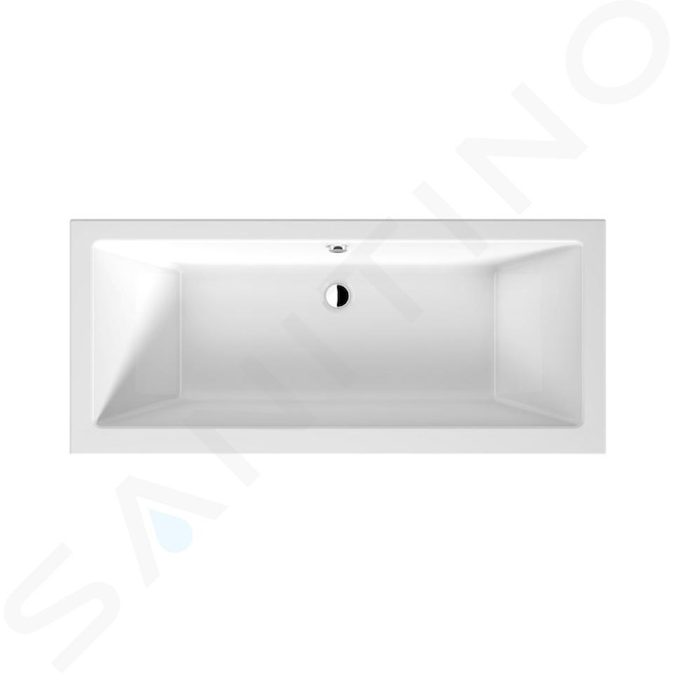 Jika Cubito Pure - Vana 170x75 cm, odpad uprostřed, bílá H2264200000001