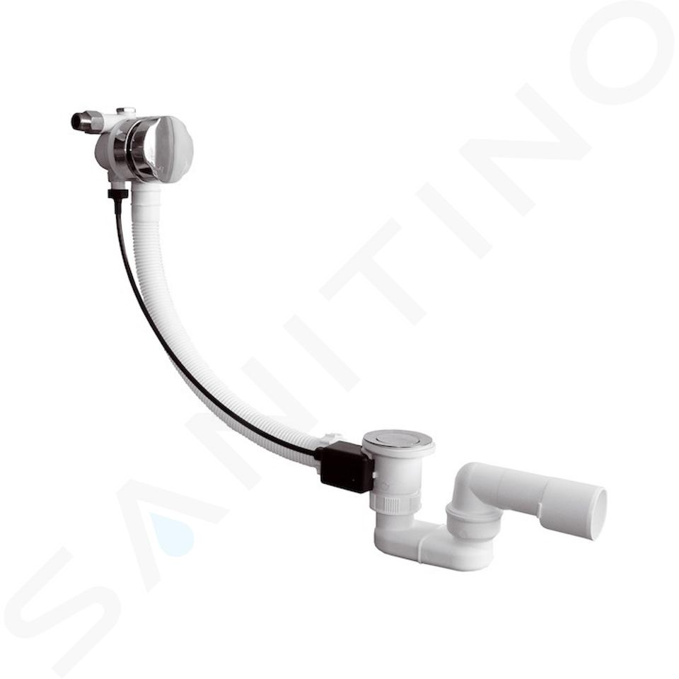 Jika Deep - Sistema di scarico completo 550 per vasca da bagno, con erogazione dal troppopieno, bowden, plastica H2948170040001