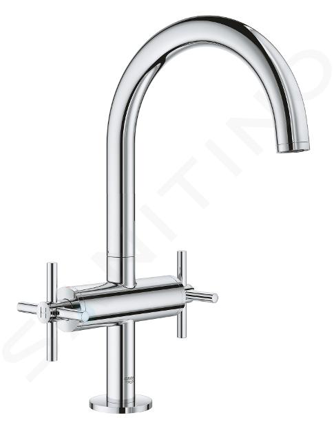 Grohe Atrio - Umyvadlová baterie s výpustí a otočným výtokem, chrom 21019003