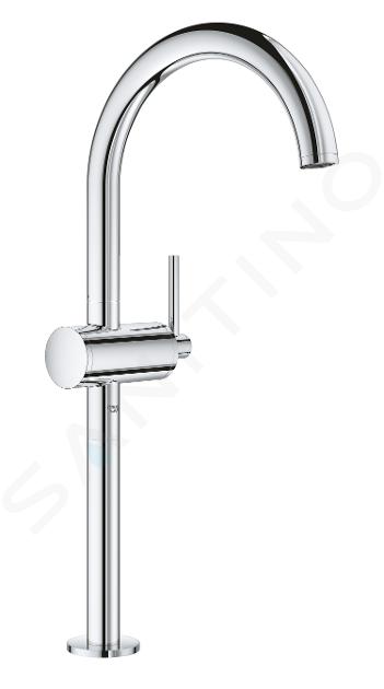 Grohe Atrio - Miscelatore da lavabo con sistema di scarico e braccio di erogazione girevole, misura XL, cromo 32647003