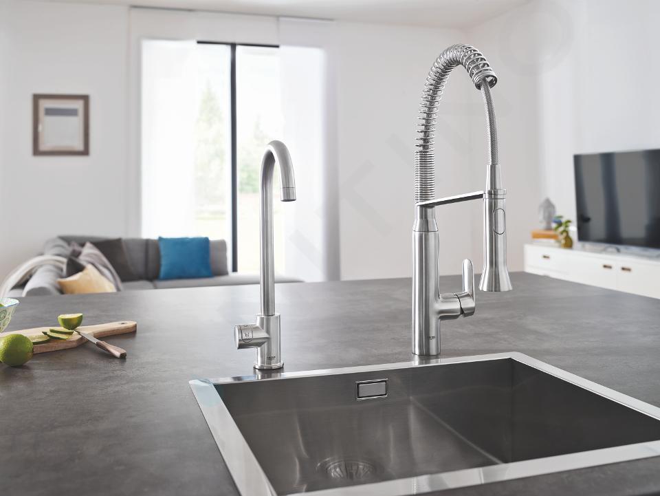 Grohe Blue Home - Rubinetto Mono Connected per lavello, con sistema di  filtraggio e raffreddamento, supersteel 31498DC1