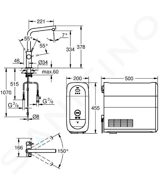 Grohe Blue Home - Miscelatore per lavello, con sistema di filtraggio e  raffreddamento, cromato 31454001