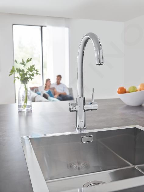 Grohe Blue Home - Miscelatore Connected per lavello, con sistema di  filtraggio e raffreddamento, cromato 31455001