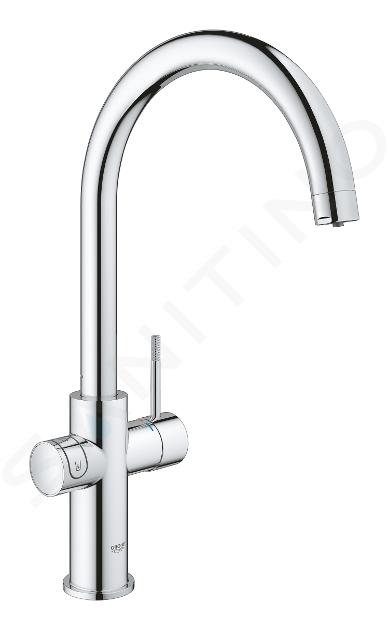 GROHE 31251002 Grifo de cocina desplegable con filtro de agua azul cromado