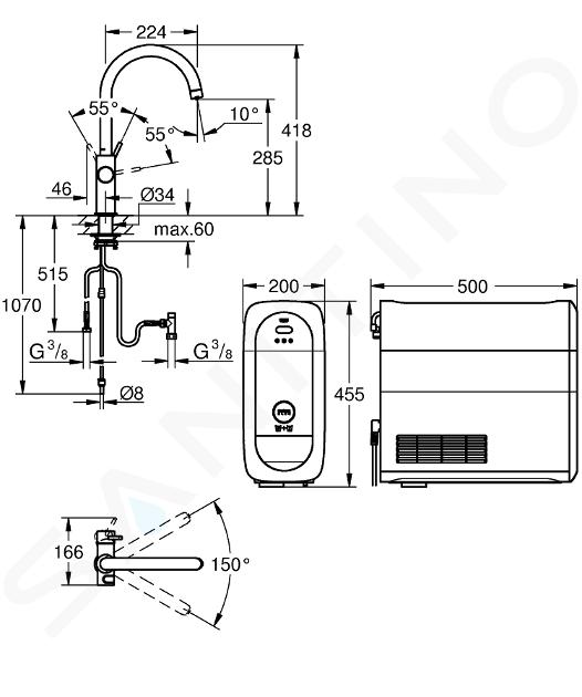 Grohe 31455DC1 Blue Home Grifo para lavabo con sistema de filtro de agua -  super acero