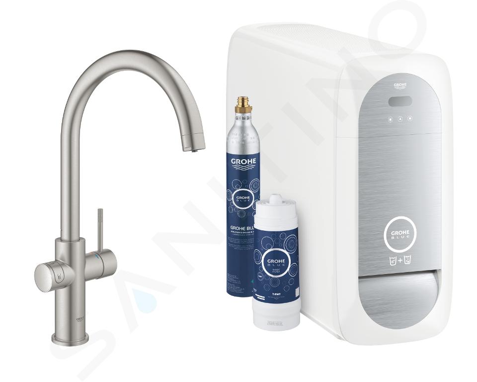 Grohe Blue Home - Grifo de fregadero Connected, con enfriador de agua y filtro, supersteel 31455DC1