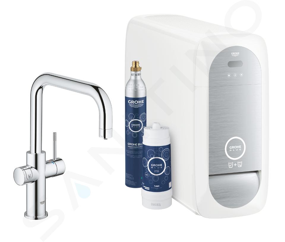 Grohe Blue Home - Bateria zlewozmywakowa Connected, z urządzeniem chłodzącym i filtracją, chrom 31456001