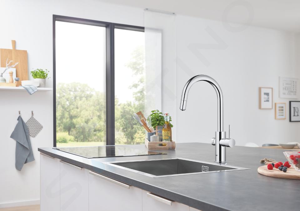 Grohe Blue Home - Miscelatore Connected per lavello, con sistema di  filtraggio e raffreddamento, cromato 31541000